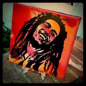 Handpainted 6x6 Bob Marley Ceramic Drink Coaster